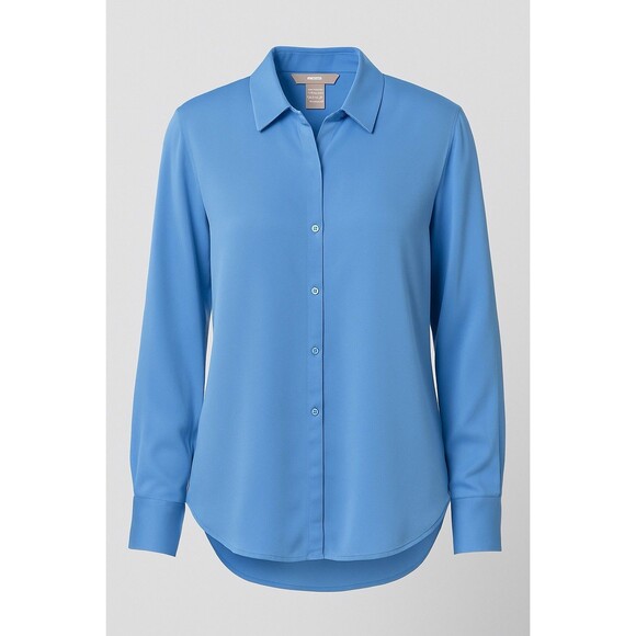 💙 H&M Blue Long Sleeve Button Down Blouse – Size Small - Career - Picture 1 of 5